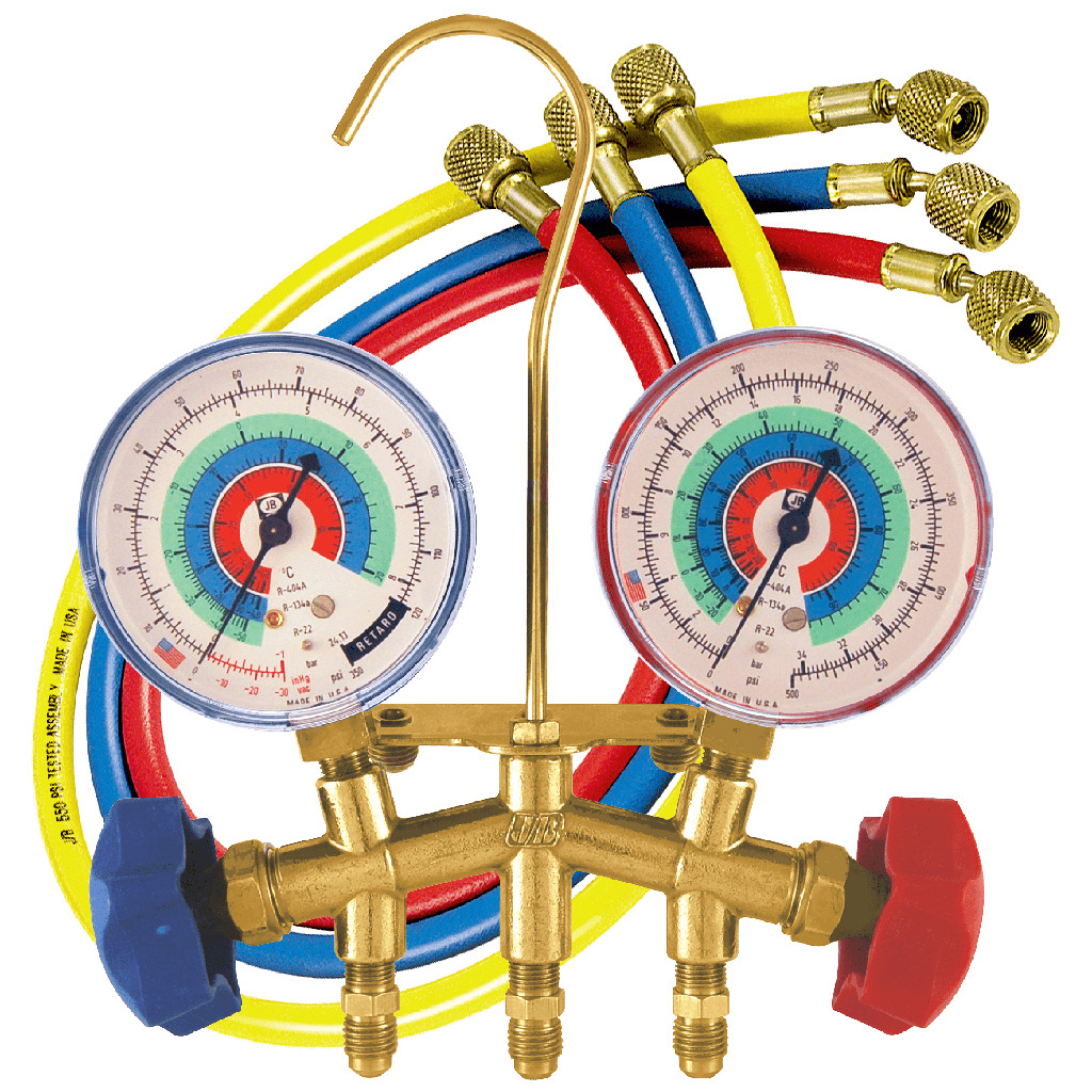 MANIFOLD JB INDUSTRIES R22, R134, R404 CON MANGUERAS 36 IN