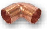 CODO DE COBRE RADIO CORTO 90 GRADOS GD COPPER