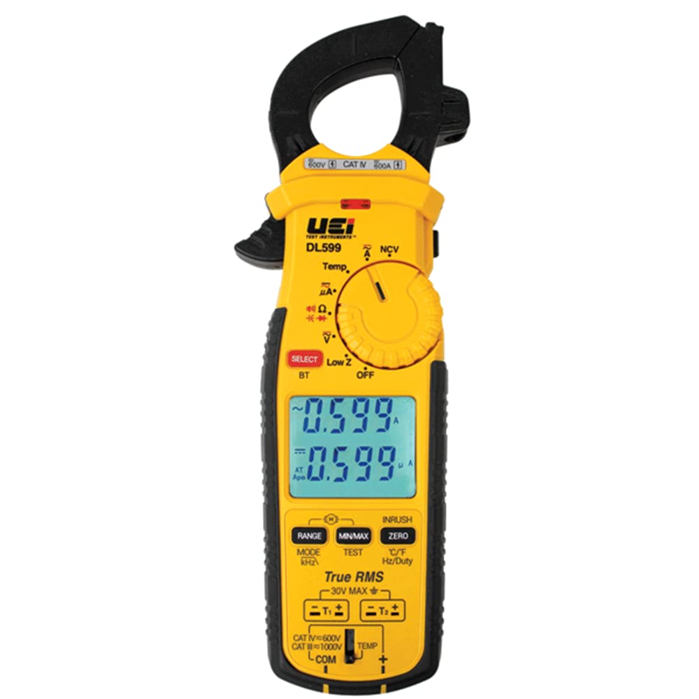UEI DL599 - MEDIDOR DE ABRAZADERA INALÁMBRICO TRMS CON PRUEBAS DE MOTOR (600 A CA/CC)