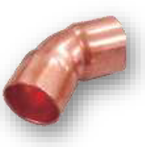 CODO DE COBRE 45 GRADOS GD COPPER