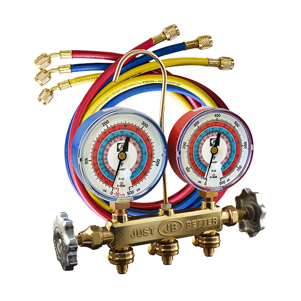 MANIFOLD JB A2L, R32, R454B, R410A, MANGUERAS CCLE 60 IN