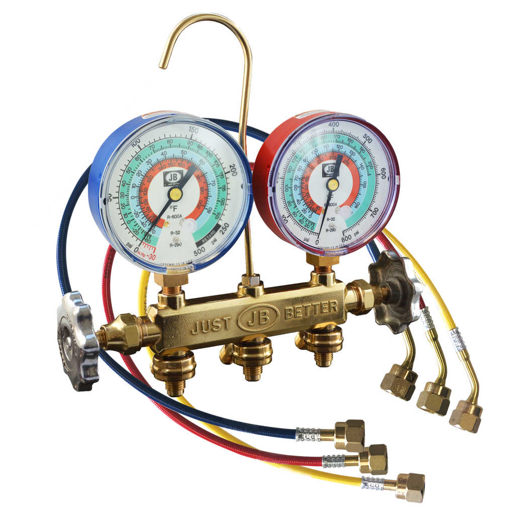 MANIFOLD JB PARA A3 R290 R600A CON MANGUERAS CLRF 18 IN