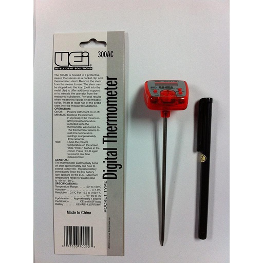 [UEI-300AC] TERMOMETRO DIGITAL DE BOLSILLO UEI 300AC 